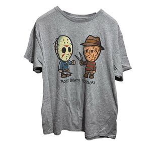 A Nightmare on Elm Street Freddy vs Jason Rock/Paper/Scissors T-Shirt Size XL